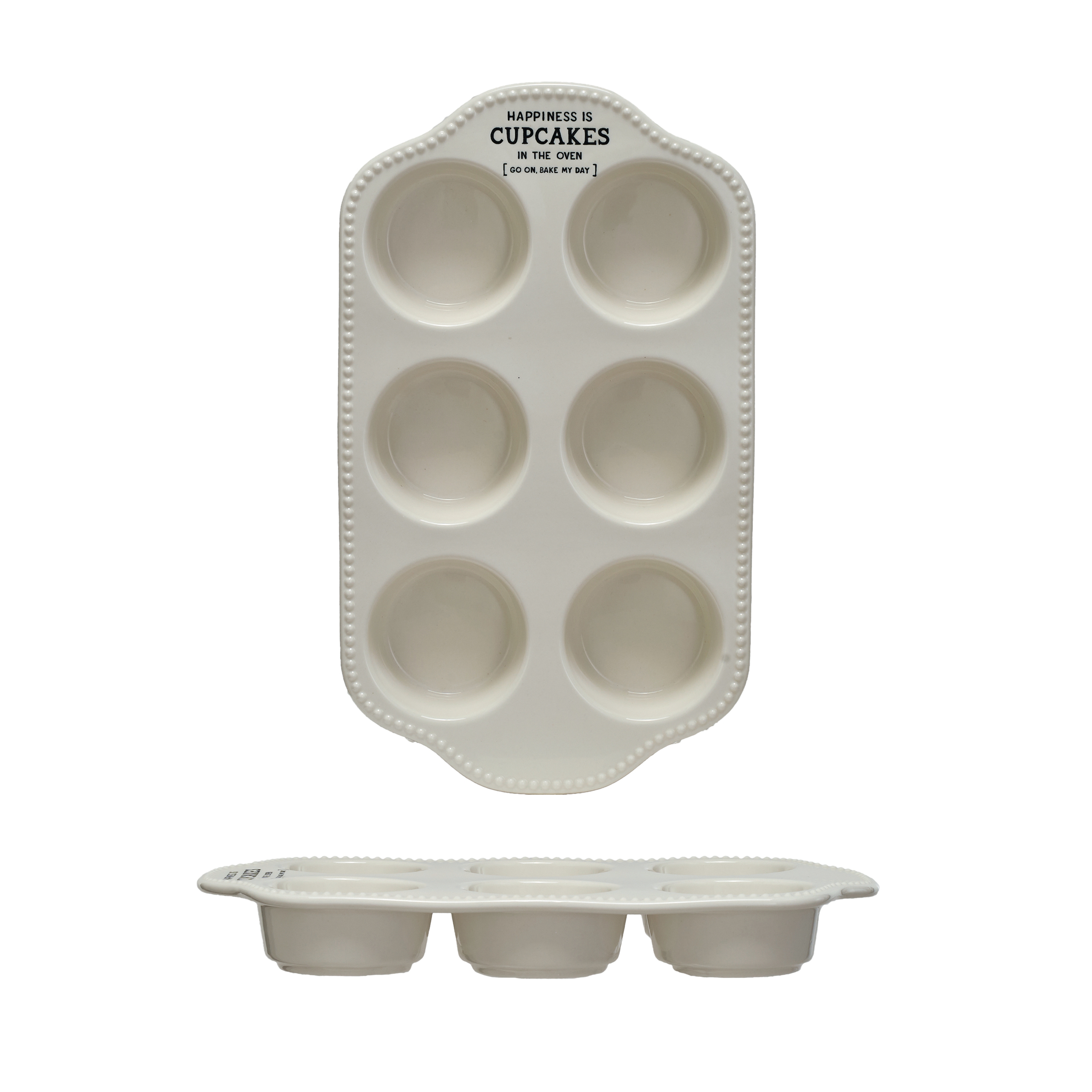 Cupcake Bliss Stoneware Muffin Pan, White - Image 0