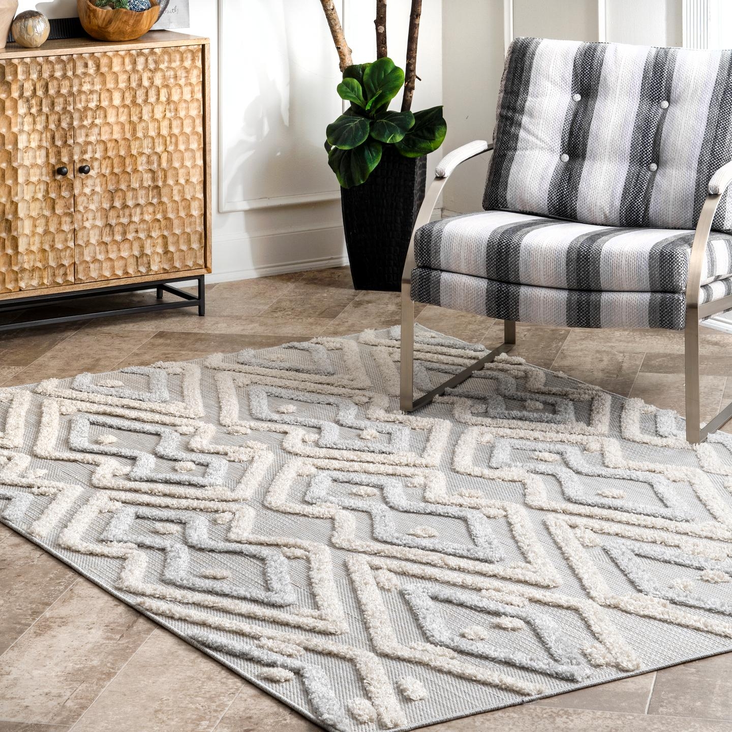 Beatrice Raised Theta Trellis Area Rug - Image 0