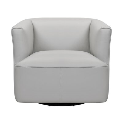 Dinero 31.12" W Genuine Leather Top Grain Leather Swivel Barrel Chair - Image 0
