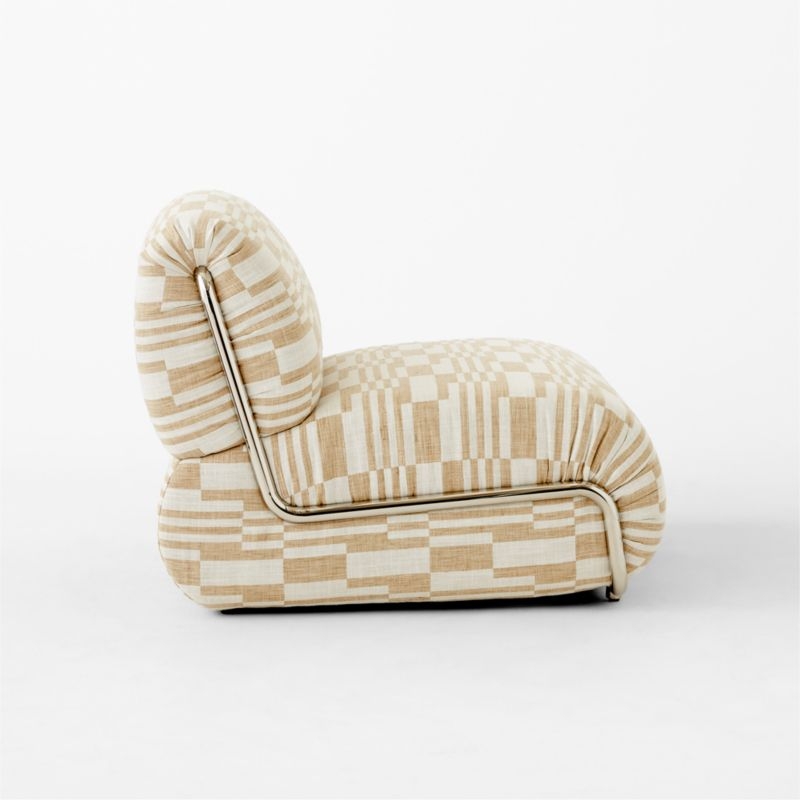Hada Armless Geometric Patterned Lounge Chair - Image 7