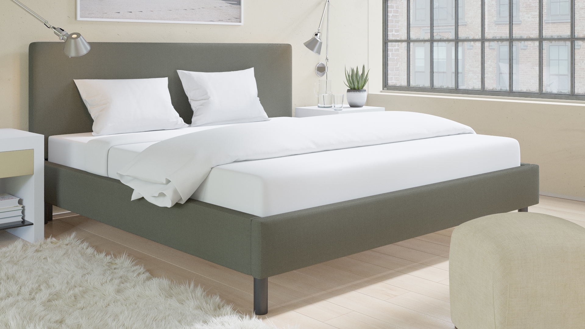 Tailored Platform Bed, Putty Everyday Linen, King - Image 2