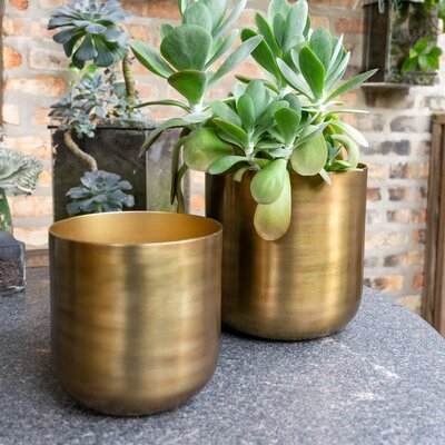 Brass 9.5" Aluminum Table Vase - Image 0