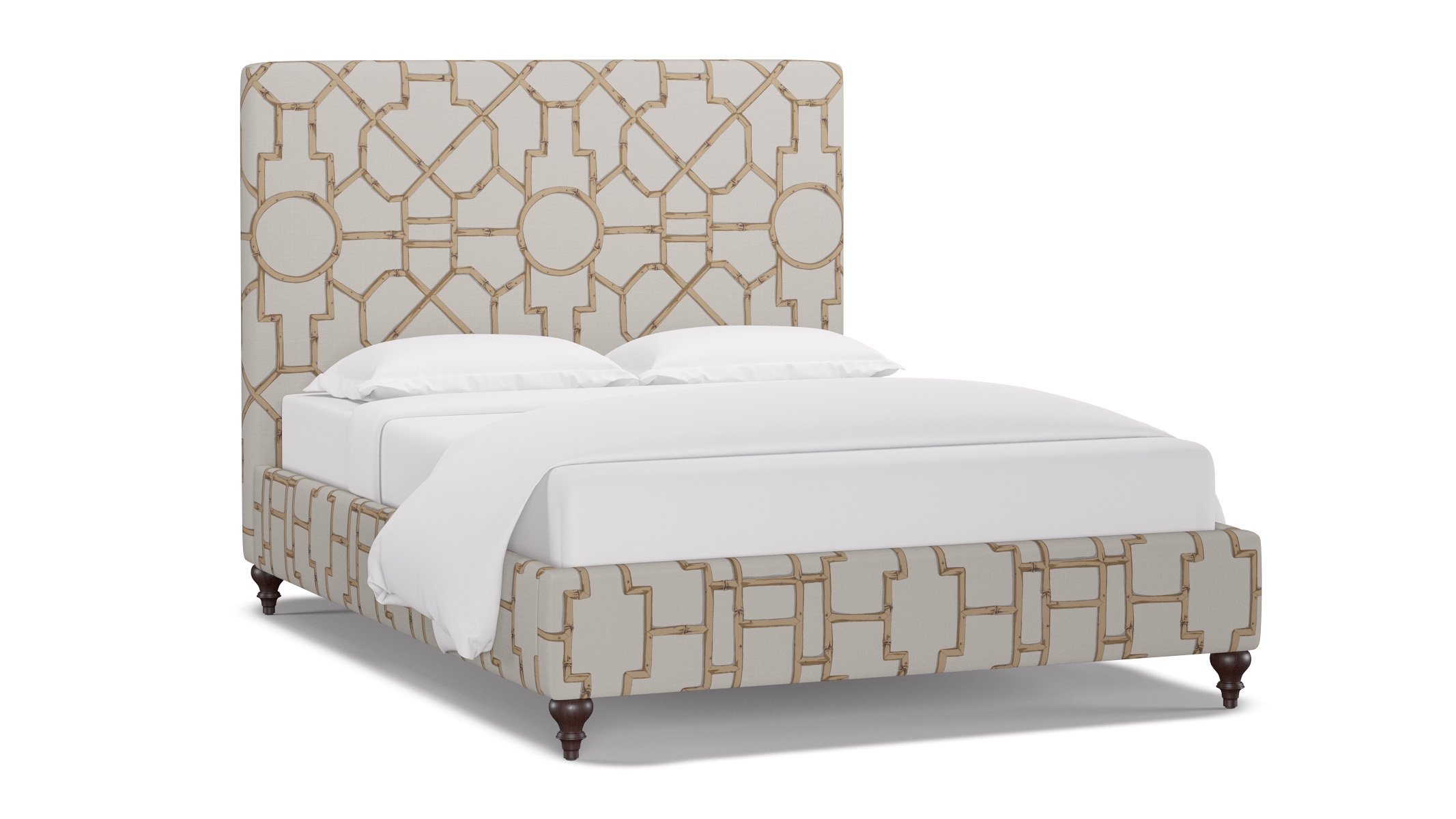 Classic Bed, Tan Baldwin Bamboo, Espresso Traditional Turned Leg, Twin - Image 1