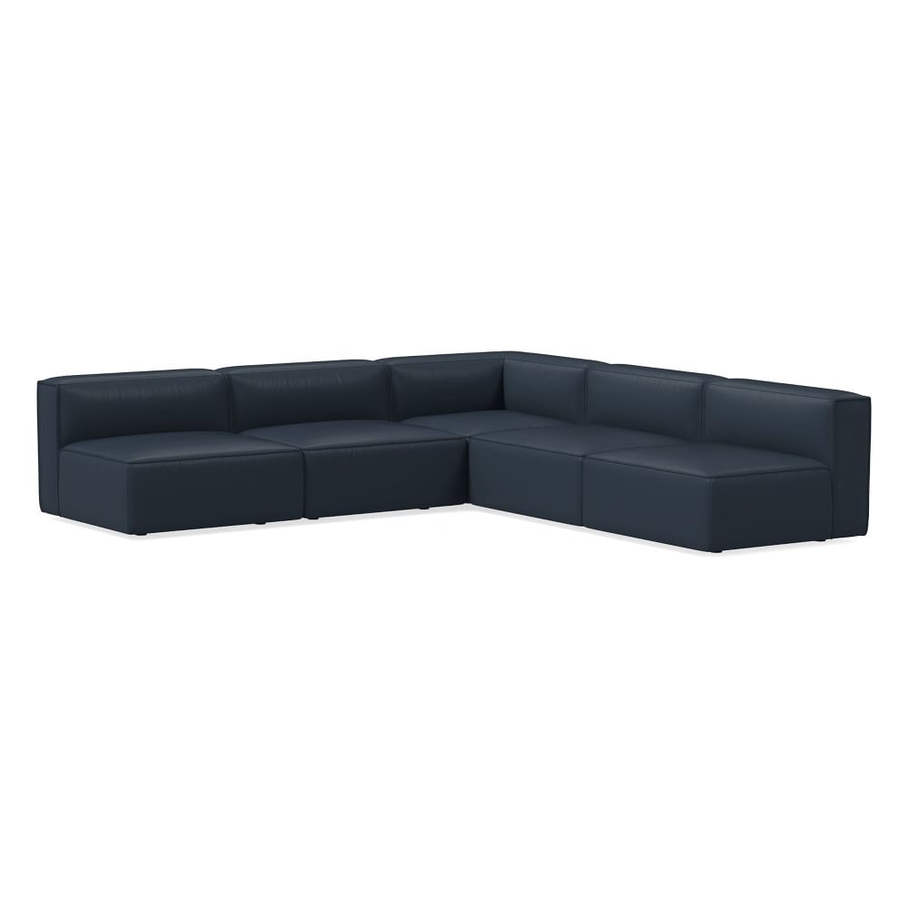 Remi Modular 105" 5-Piece Sectional, Sierra Leather, Navy - Image 0