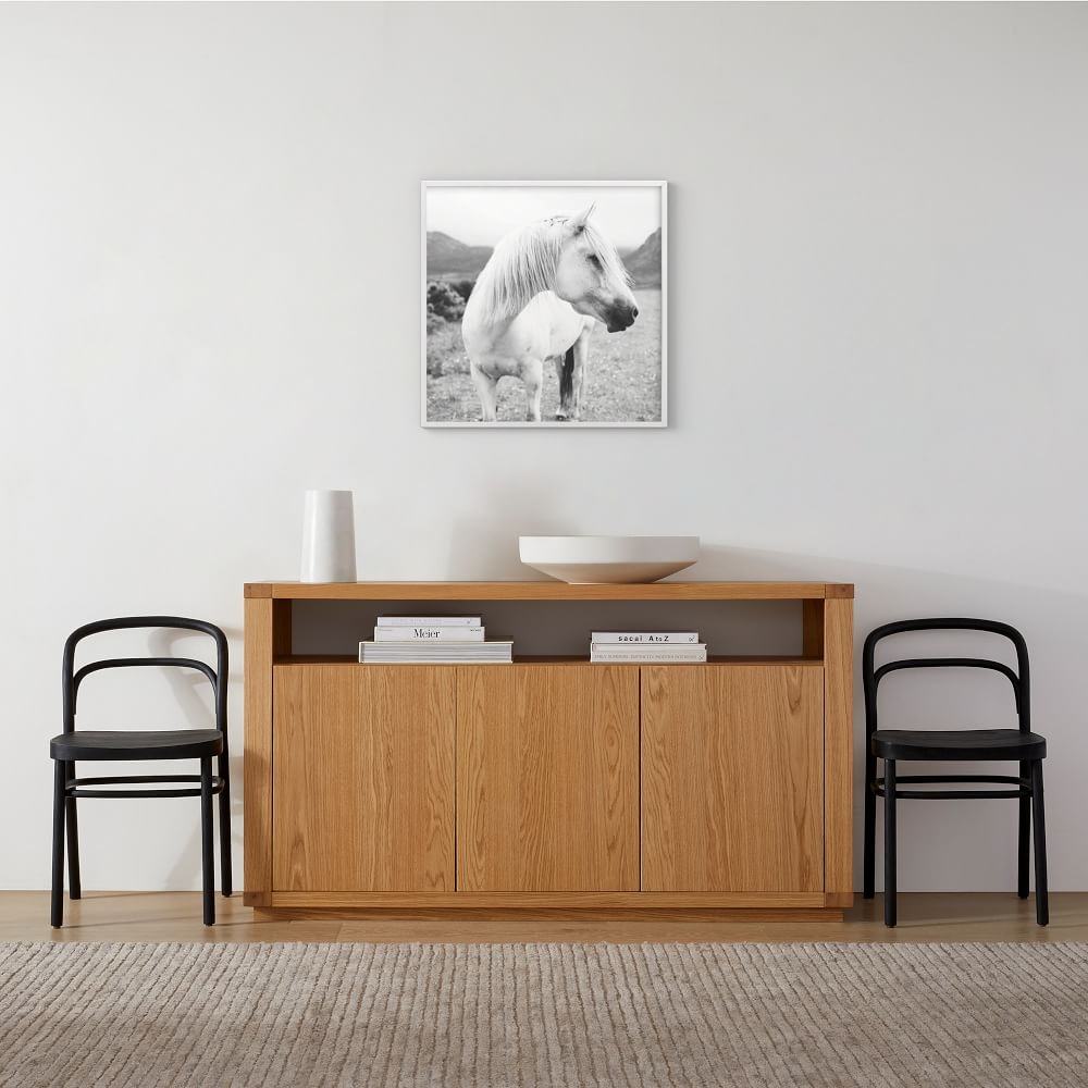 Field Horse, White Wood Frame, 30"x30" - Image 0