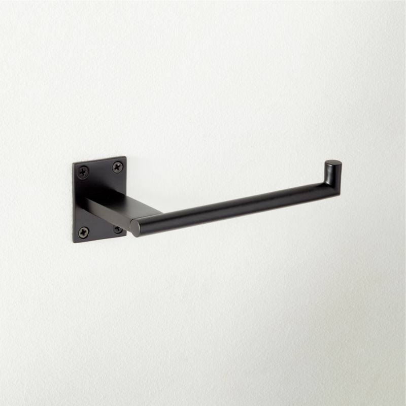 Kela Black Wall-Mounted Toilet Paper Holder - Image 1