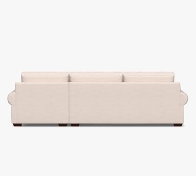 Big Sur Roll Arm Upholstered Left Arm Loveseat with Chaise Sectional, Down Blend Wrapped Cushions, Chenille Basketweave Pebble - Image 5