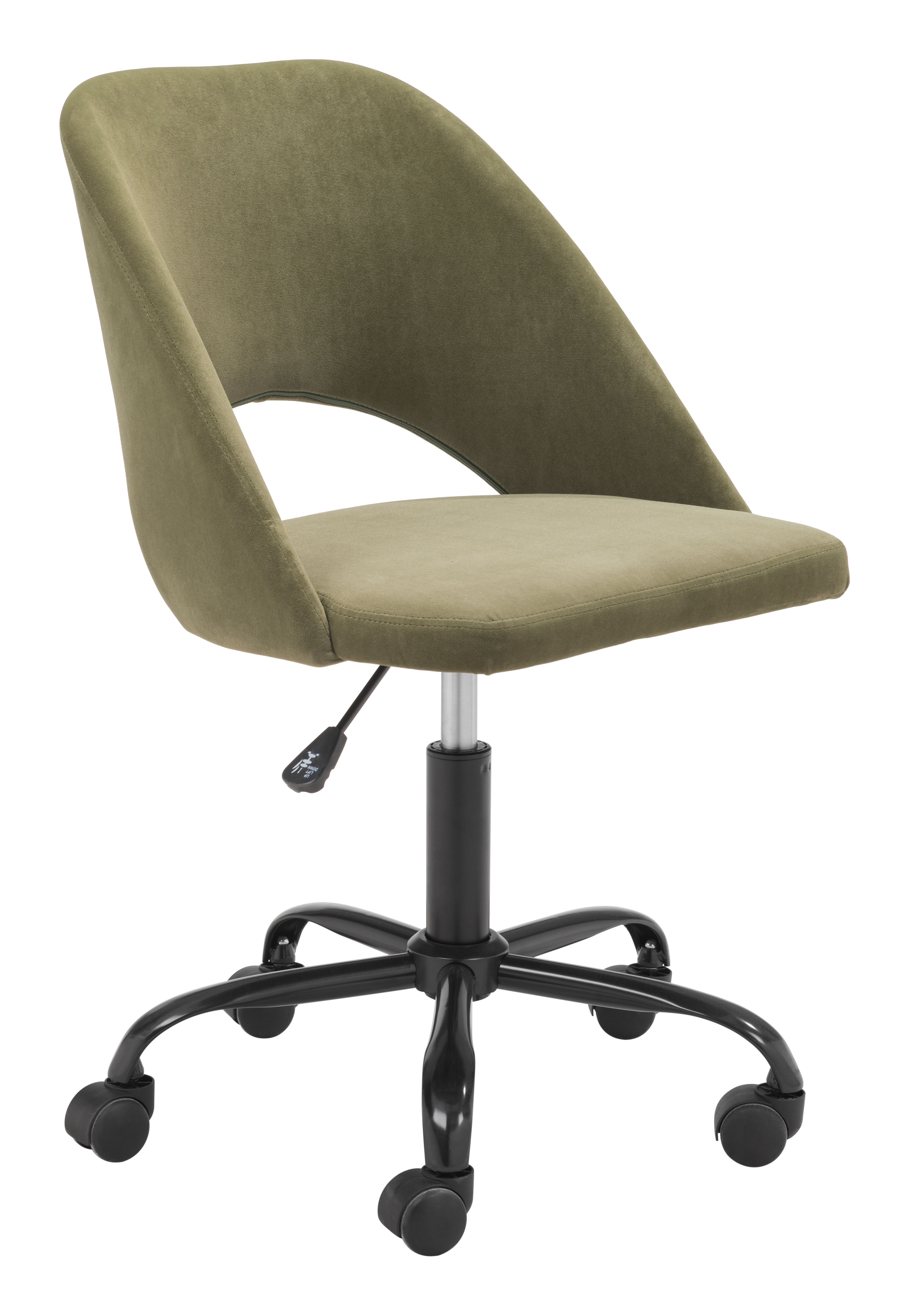 Treibh Office Chair, Olive Velvet - Image 0