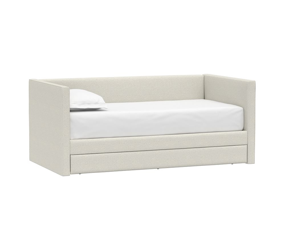 Carter Square Daybed Bed w/ Trundle, Twin, Performance Boucle, Oatmeal - Image 0