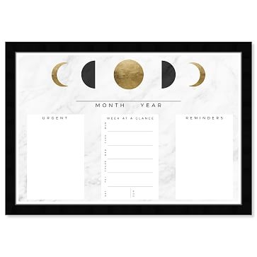 Oliver Gal Moon Phase Reminder Marble and Gold Dry Erase Board, Wall Art, 18x26x0.5 - Image 2