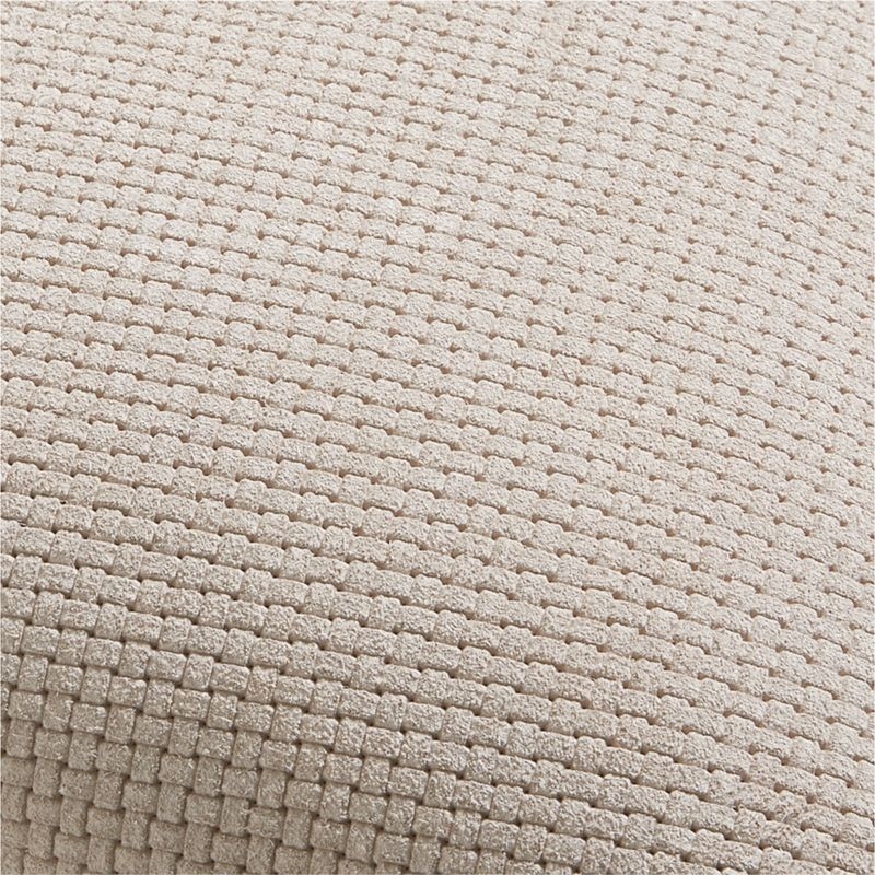 Jackson Taupe Basketweave Leather 23x23 Throw Pillow with Feather Insert - Image 4