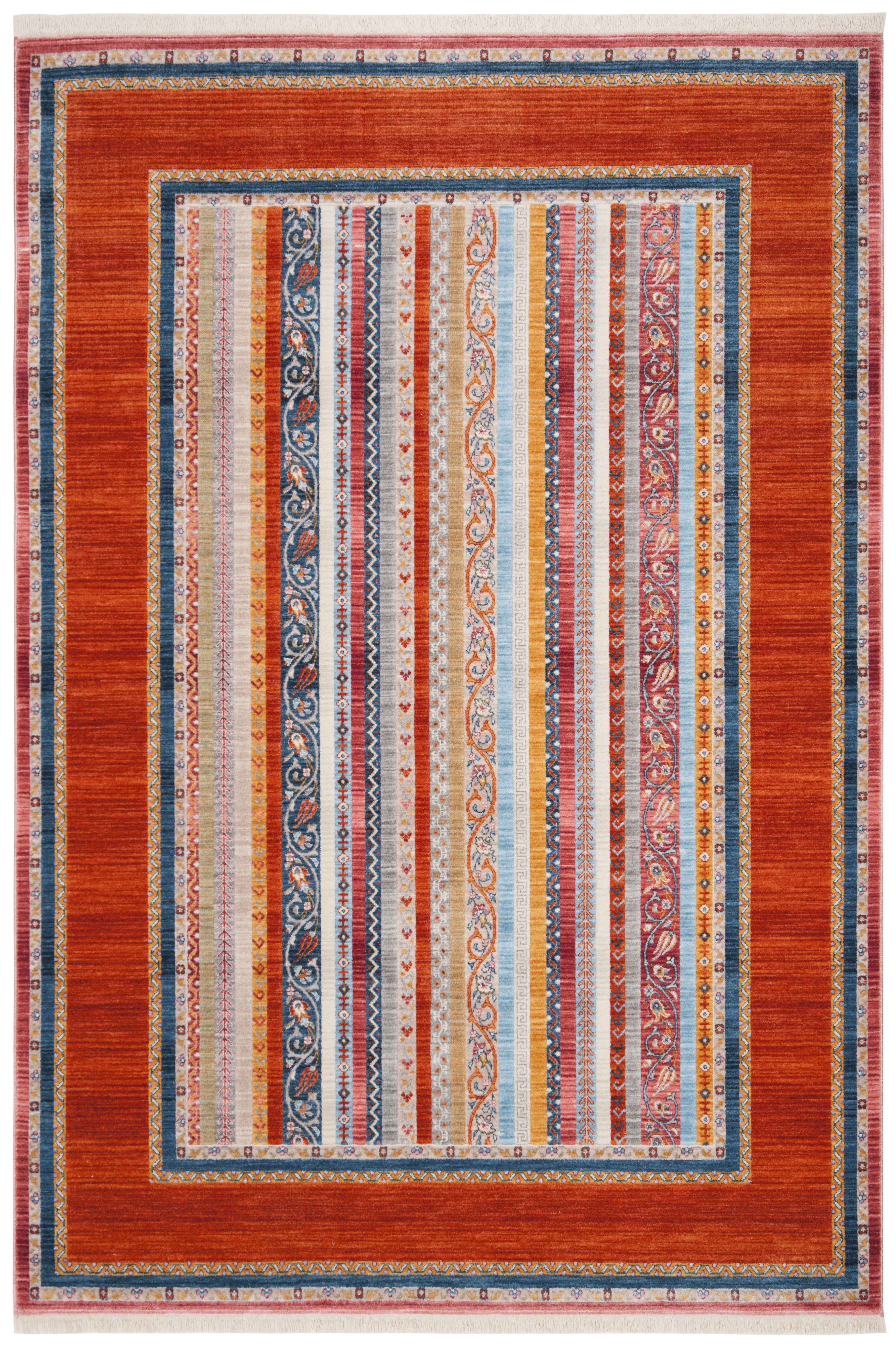Arlo Home Woven Area Rug, BOK138P, Orange/Blue,  5' X 7' 6" - Image 0
