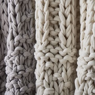 Chunky Cable Knit Throw, 44"x56", Alabaster - Image 1
