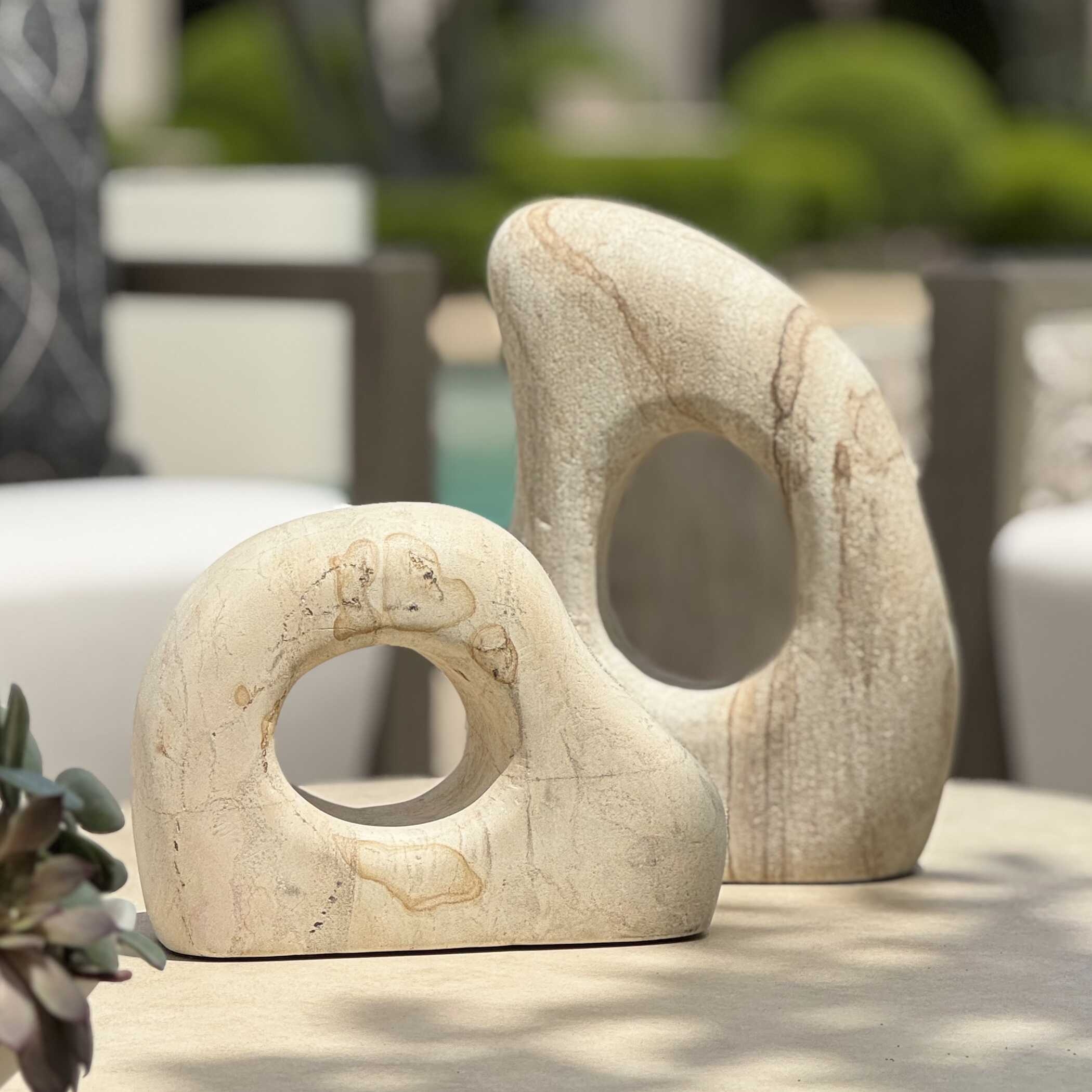 Stone Flow Outdoor Sculptures Set/2 - Image 1