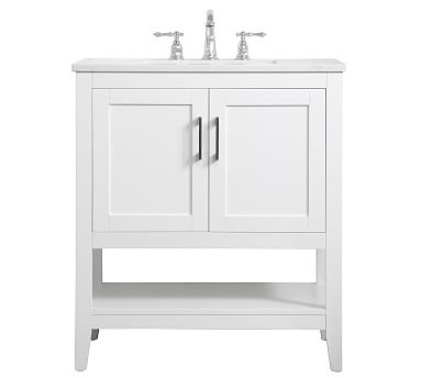 White Belleair Single Sink Vanity, 30" - Image 0