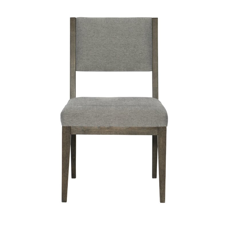 Bernhardt Linea Upholstered Side Chair in Cerused Charcoal - Image 0