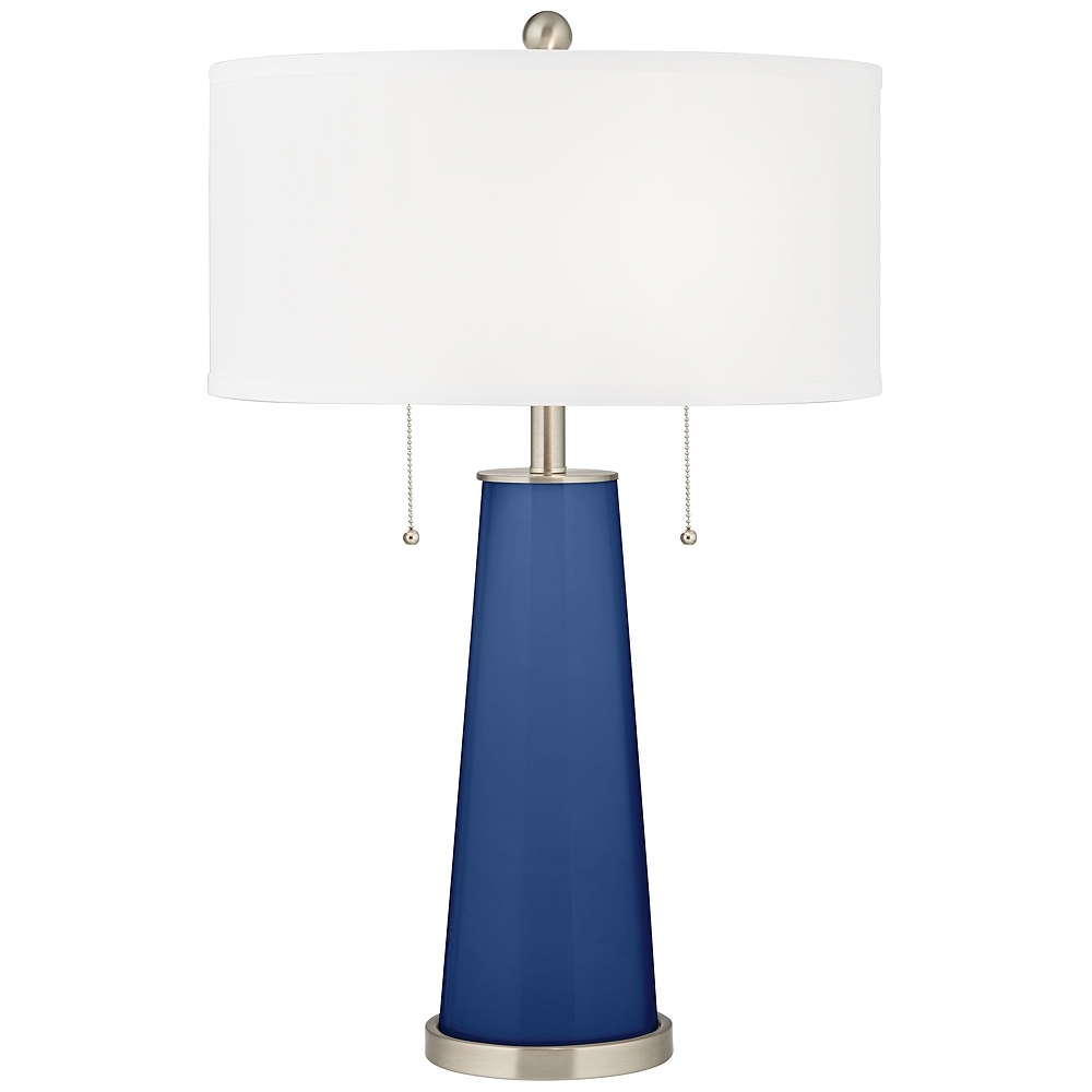 Color Plus Peggy 29 3/4" Modern Glass Monaco Blue Table Lamp - Image 0