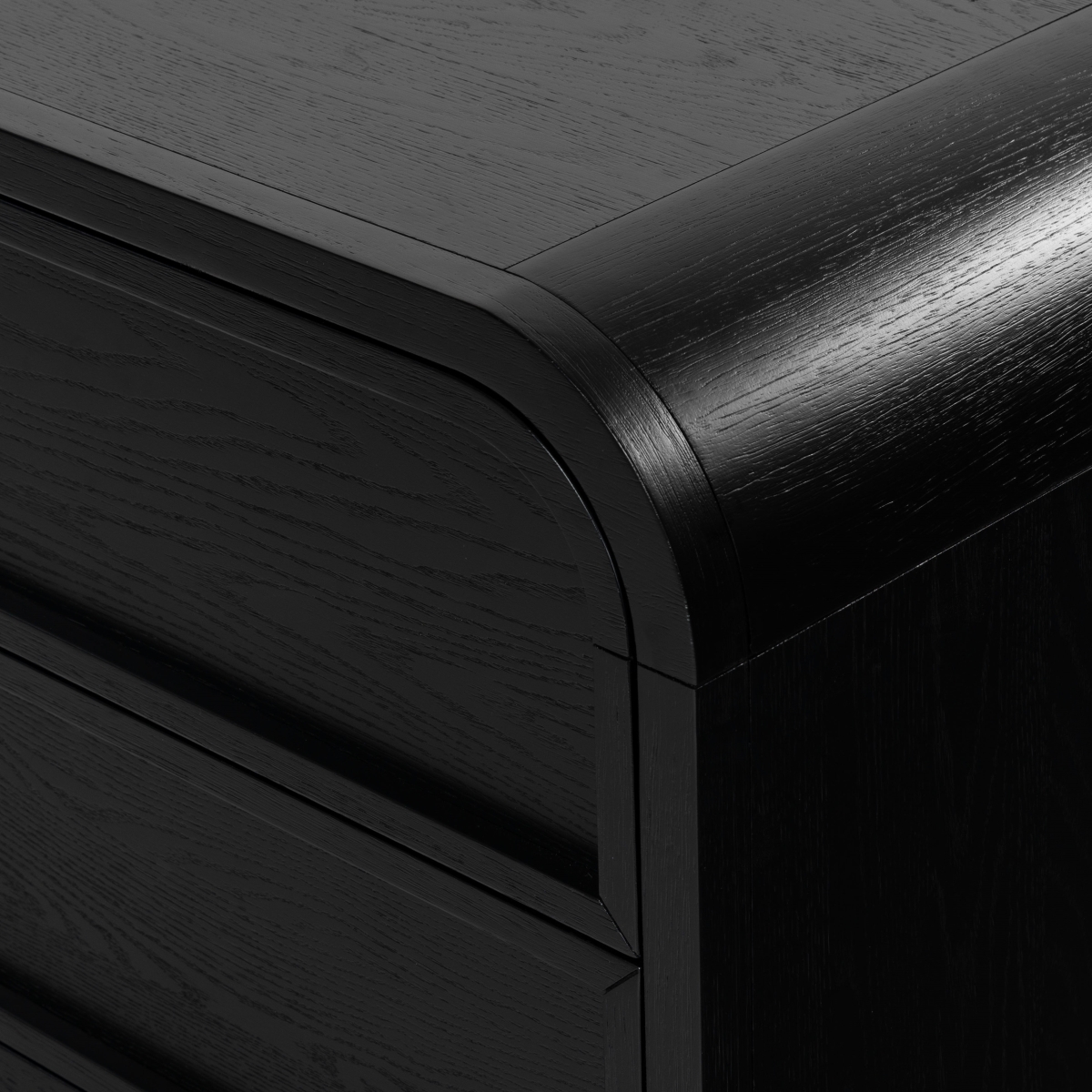 Dinah 2 Drawer Wood Nightstand - Black - Image 1