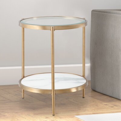Oldene Glass Top 3 Legs End Table - Image 0