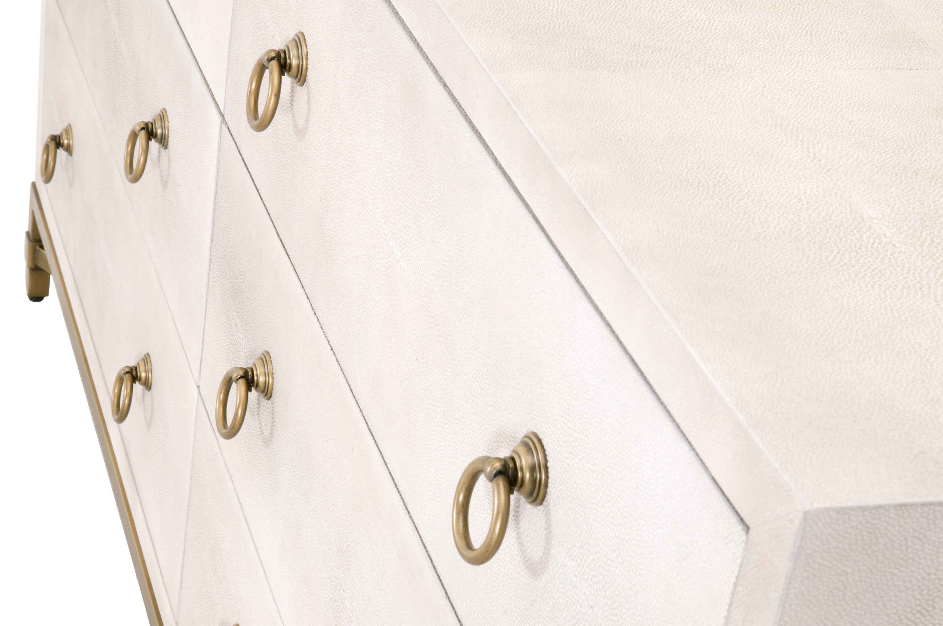 Colette Shagreen 6-Drawer Double Dresser, White & Gold - Image 7