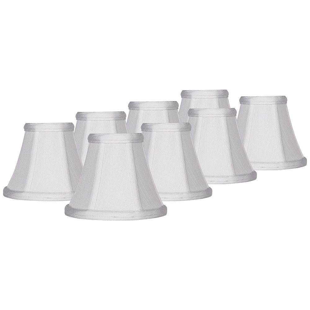Springcrest White Fabric Chandelier Clip Shades 3x6x5 (Clip-On) Set of 8 - Image 0