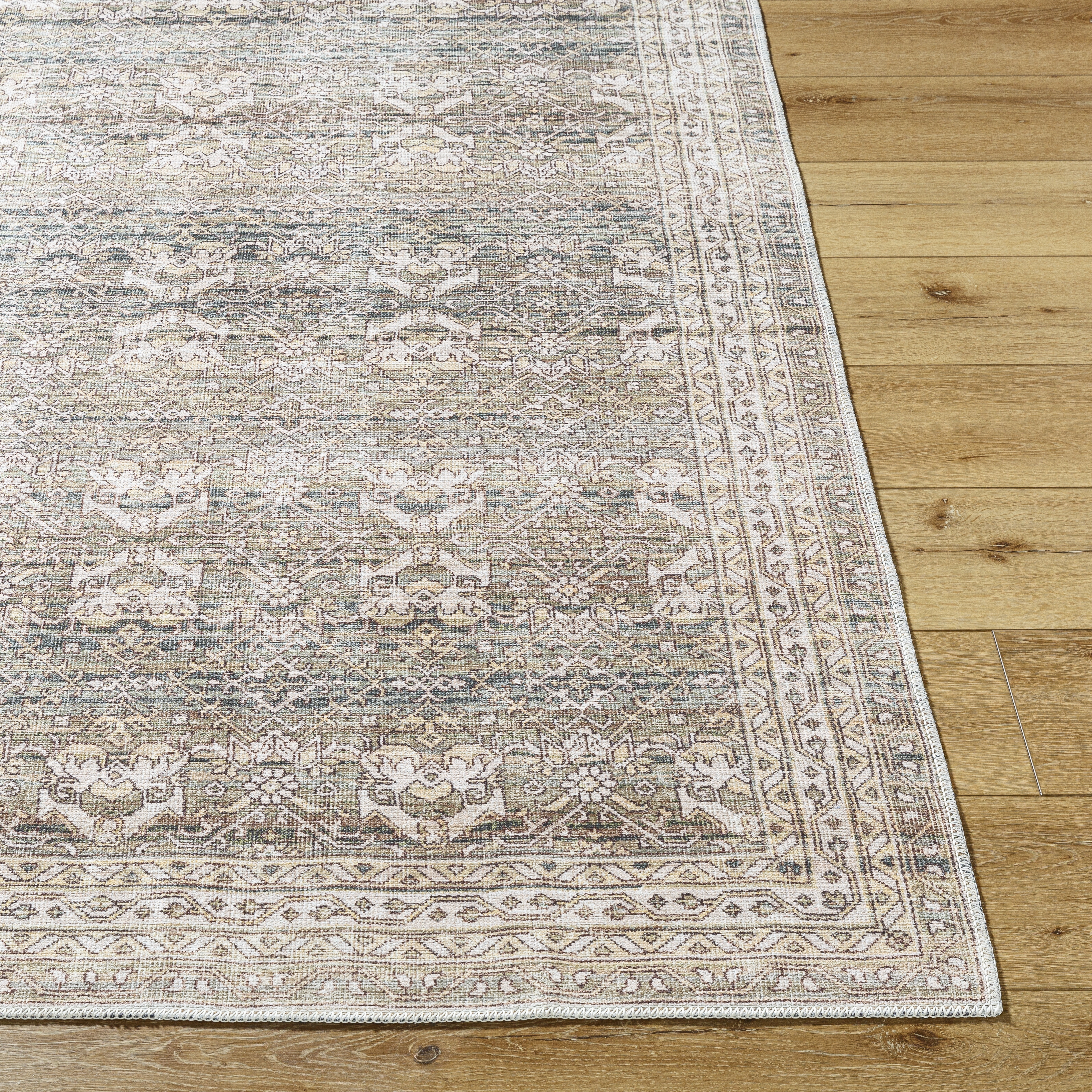 Amelie Green Indoor 2' x 2'11" Machine Woven Rug - Image 2