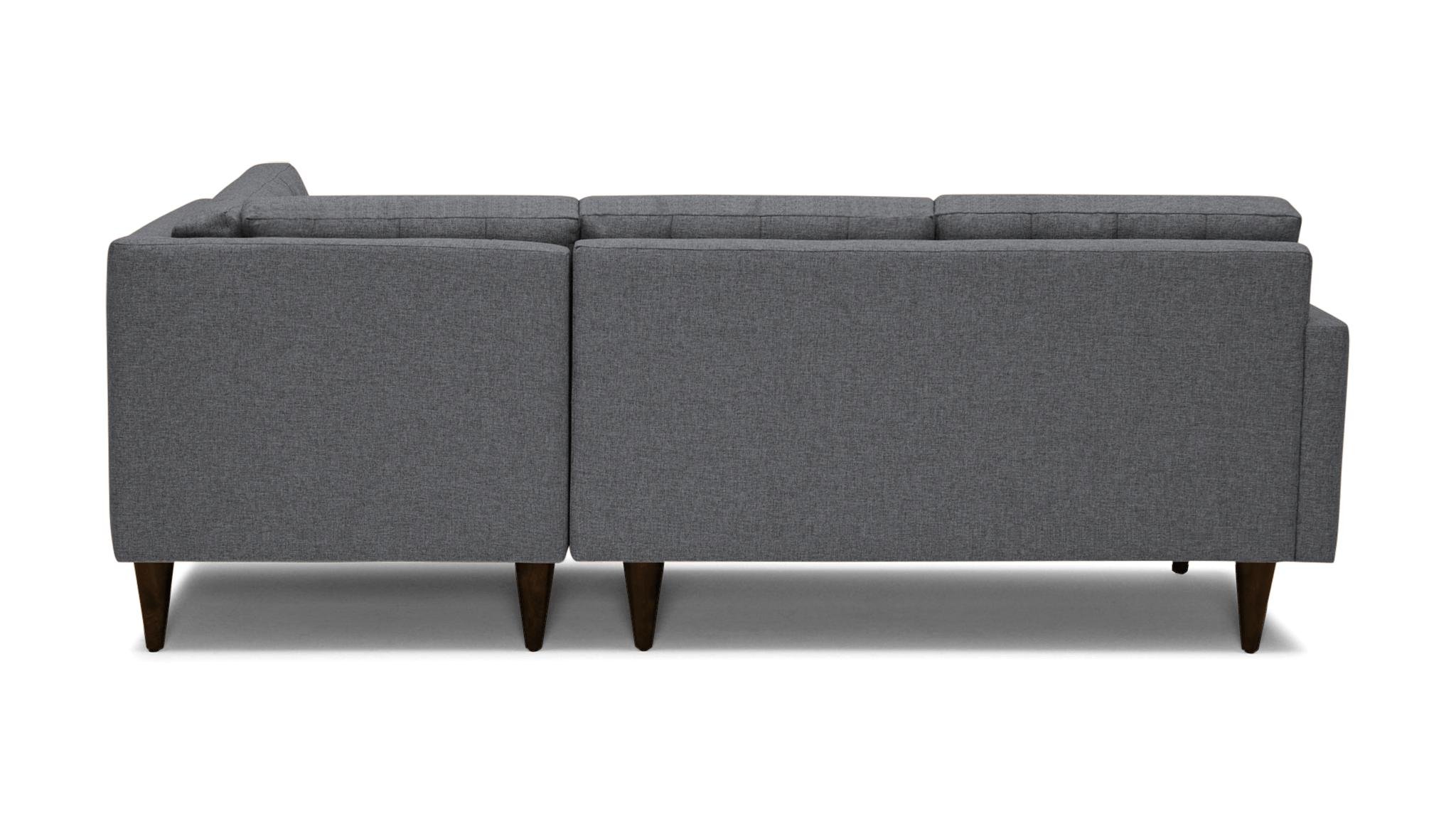 Gray Eliot Mid Century Modern Apartment Sectional with Bumper - Essence Ash - Mocha - Right  - Image 3
