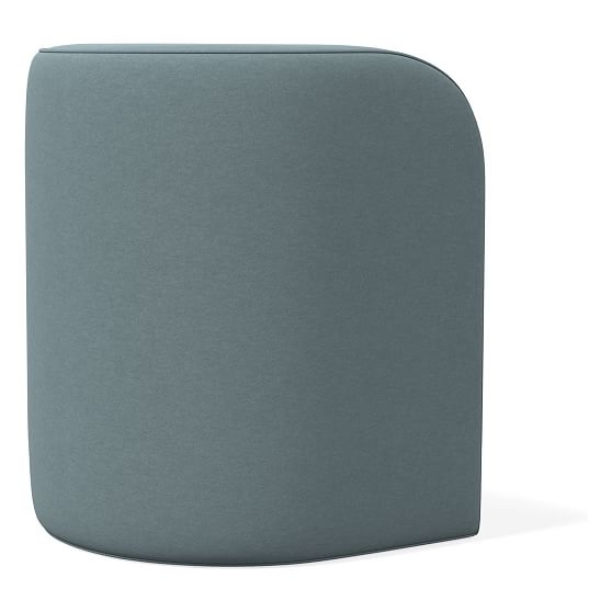 Open Box: Tilly Small Ottoman, Poly, Performance Velvet, Ocean, Concealed Support - Image 0