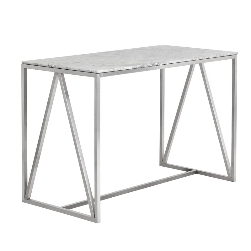  Abel Stainless Steel Marble Counter Pub Table - Image 0
