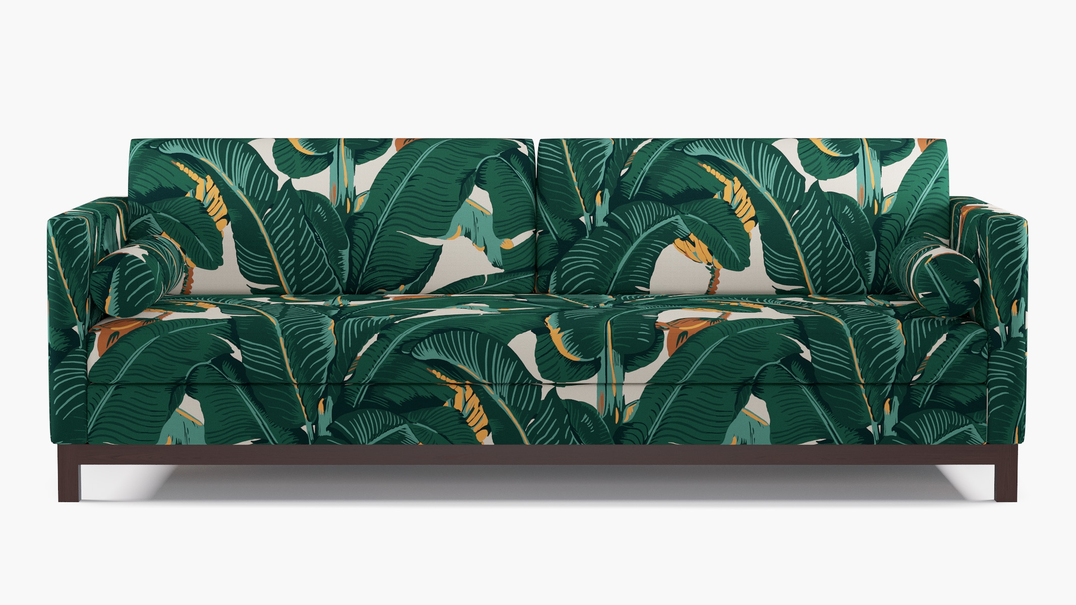 Tailored Tuxedo Sofa, Martinique®®, Espresso Wood Rail - Image 0