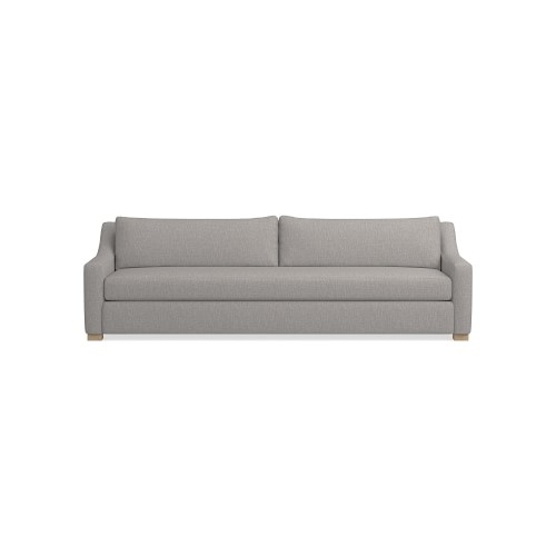 Ghent Slope Arm 108 Sofa, Standard Cushion, Perennials Performance Melange Weave, Fog, Natural Leg - Image 0