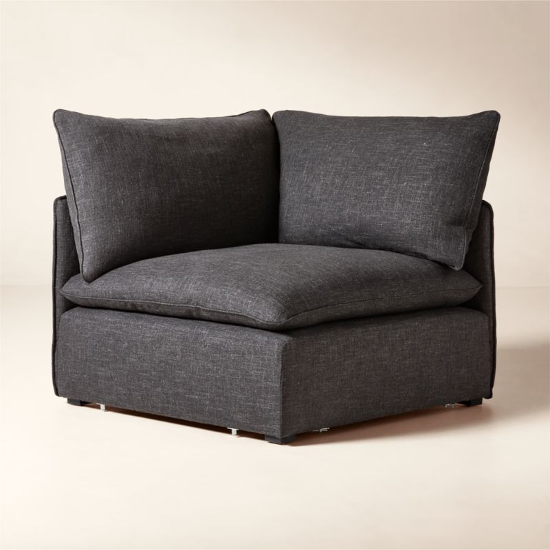 Lumis Dark Grey Performance Fabric Deep Depth Corner Chair - Image 4