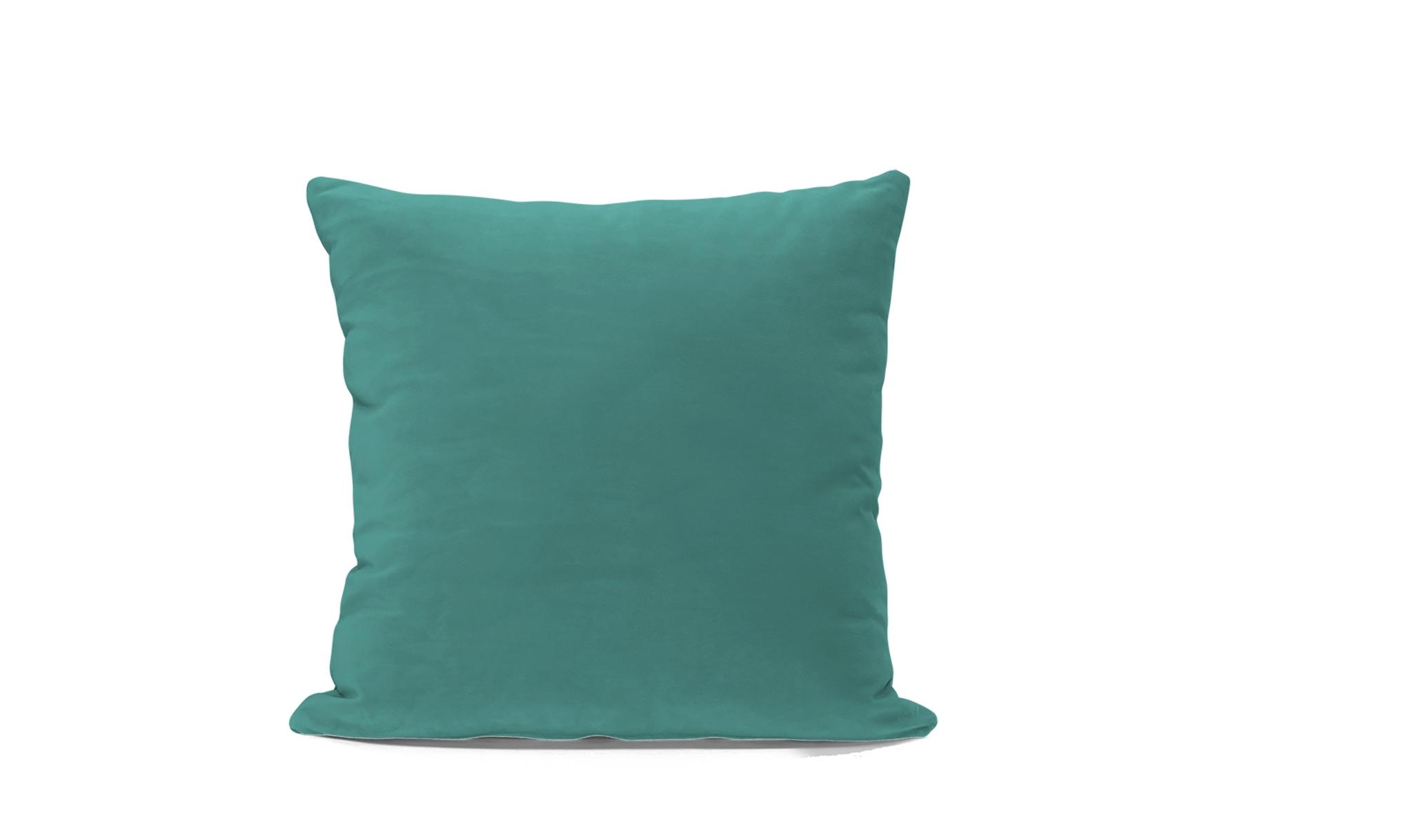 Green Minka Mid Century Modern Square Pillow - Essence Aqua - Image 0