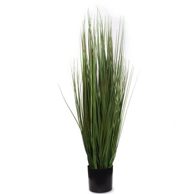 Artificial Grass Bush In Black Pot 24" Silk Fake Grass House Plant Indoor Outdoor Easily Add To More Ornate Container Home Office Party - Image 0