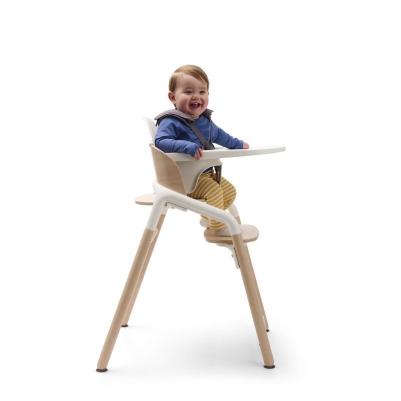 Bugaboo Giraffe White and Neutral Wood Baby High Chair Complete - Image 1