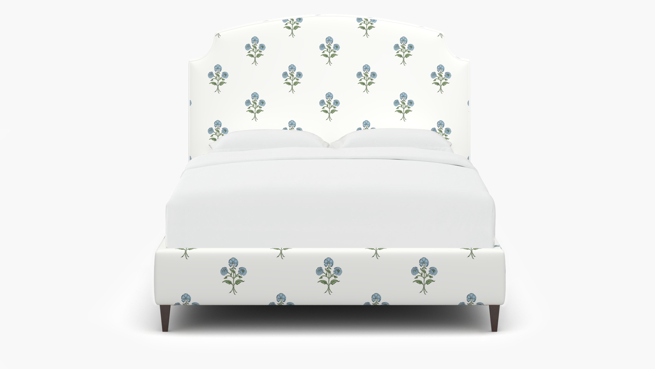 Cove Bed, Blue Delphine, Espresso Square Tapered Leg, Full - Image 0