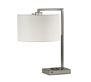 Stonewall PB Charge Table Lamp, Brushed Steel - Image 5