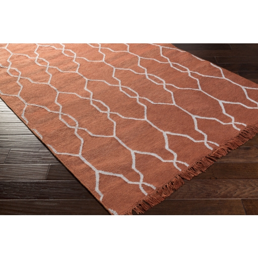Lagoon Orange Indoor 9' x 13' Handmade Rug - Image 1