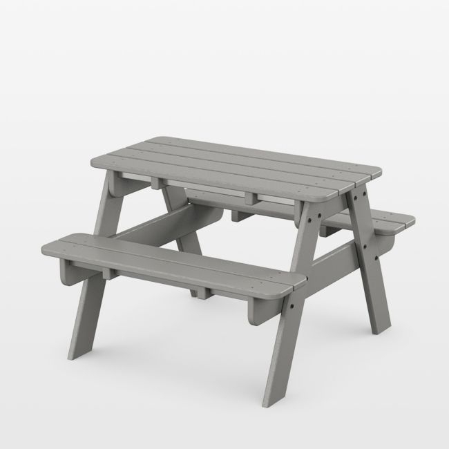 Slate Grey Outdoor Kids Picnic Table by POLYWOOD ® - Image 0