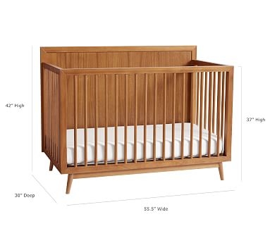 west elm x pbk Mid Century 4-in-1 Convertible Crib, White, Flat Rate - Image 5