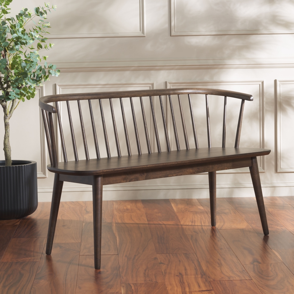 Blanchard Spindle Bench - Dark Walnut - Image 1