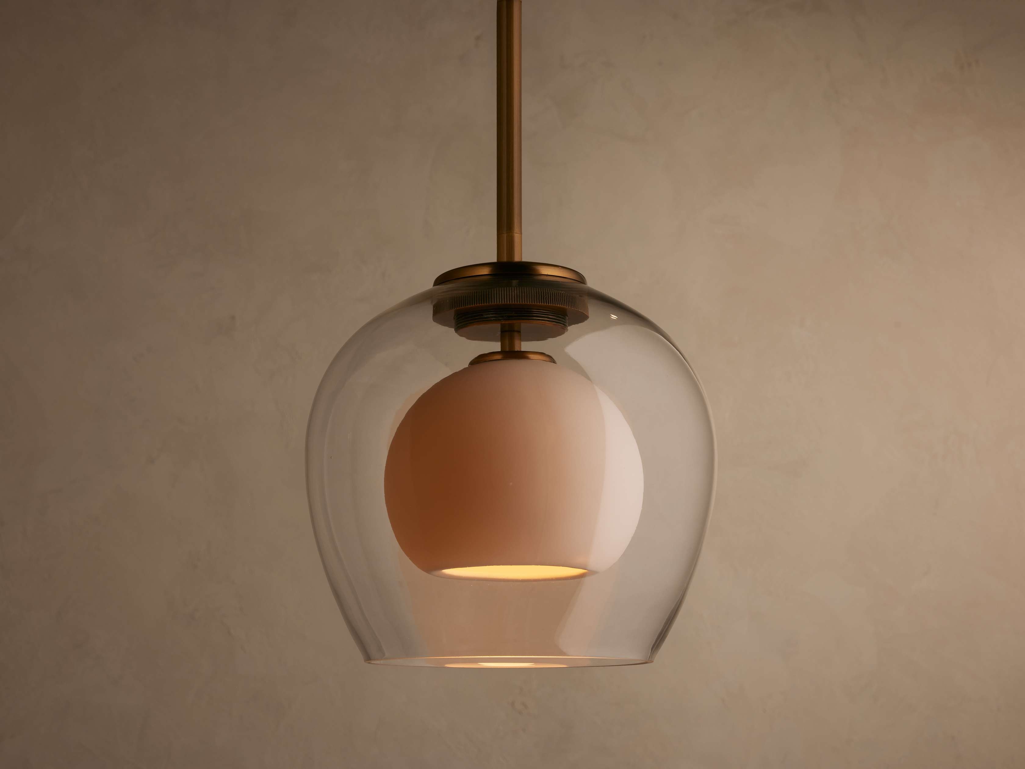 Romy Pendant in Glass 10" Brass - Image 0