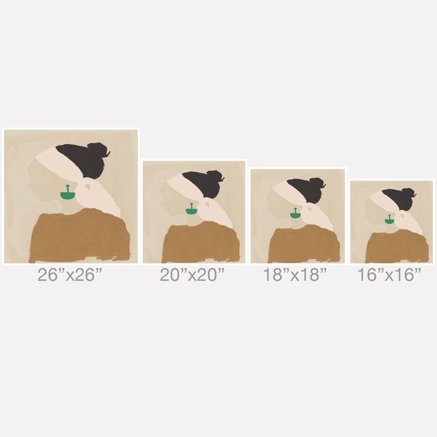 Minimalist Woman With Green Ea by Megan Galante - Outdoor Throw Pillow 20" x 20" - Image 3