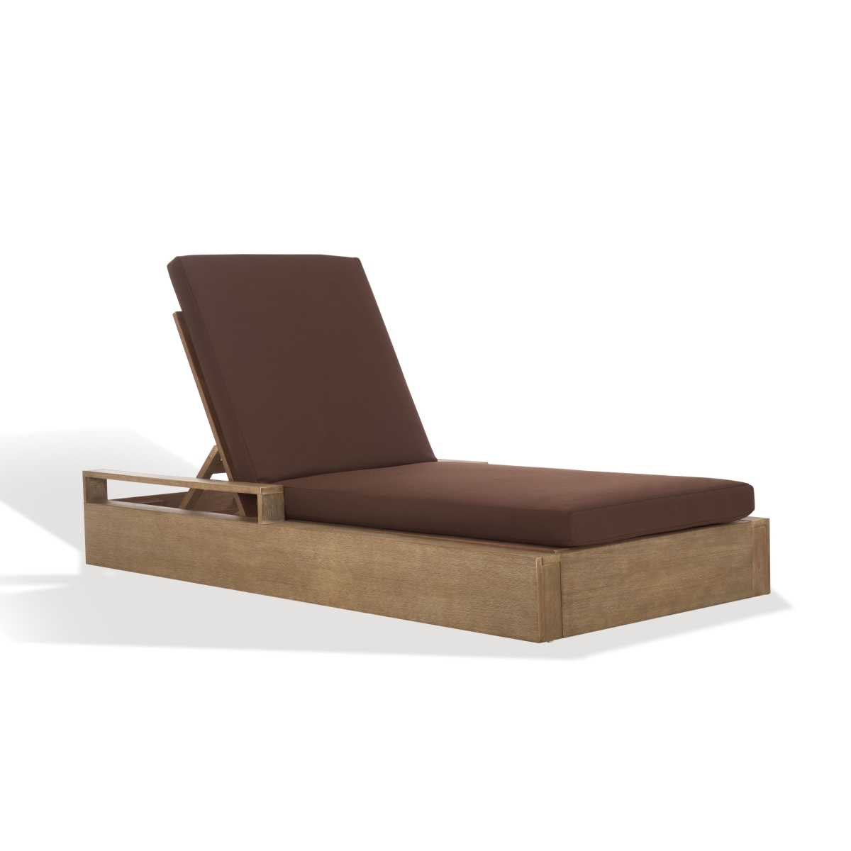 Lanai Wood Chaise Lounge Chair - Natural/Dark Brown - Image 6
