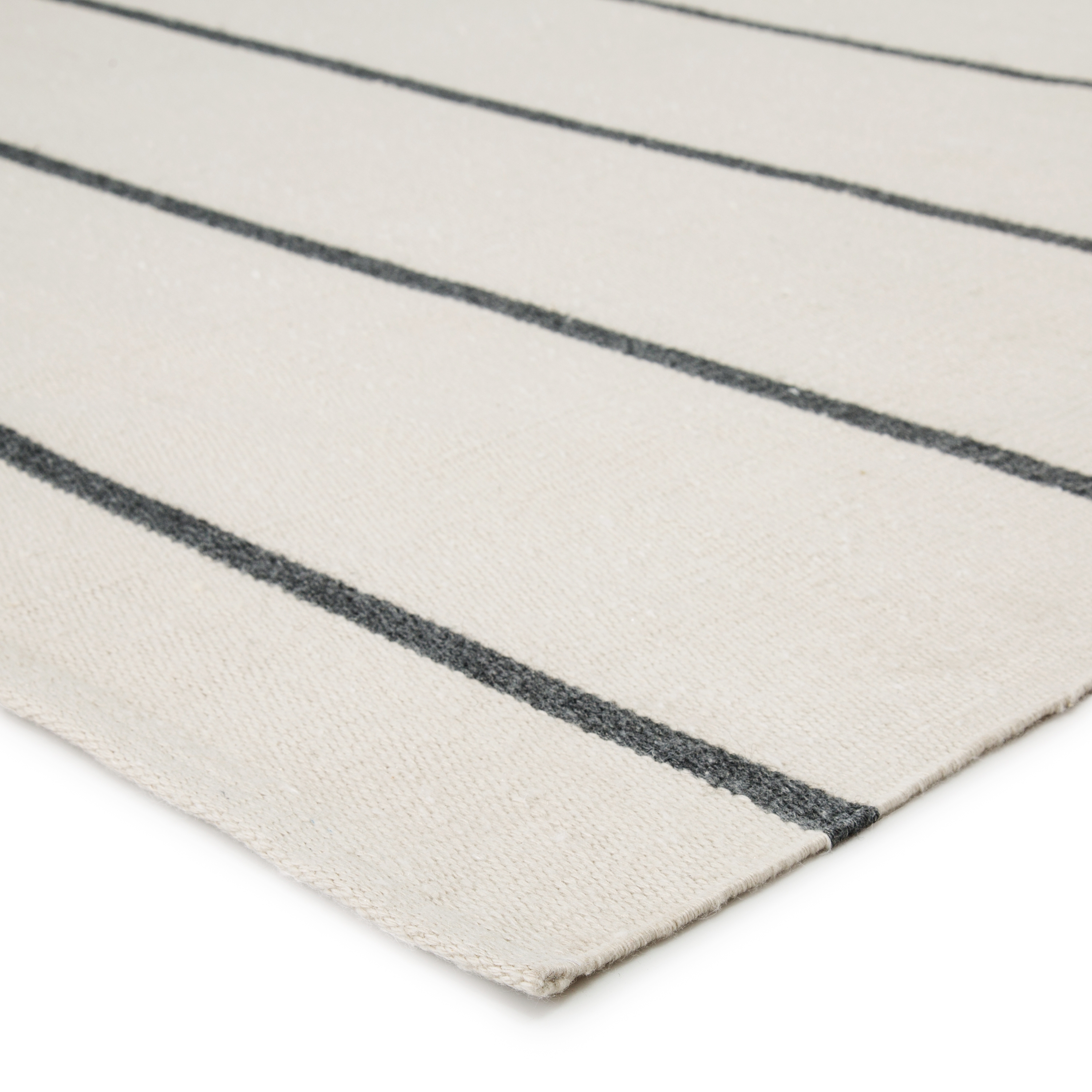 Corbina Indoor/ Outdoor Stripe Ivory/ Dark Gray Area Rug (7'6"X9'6") - Image 1