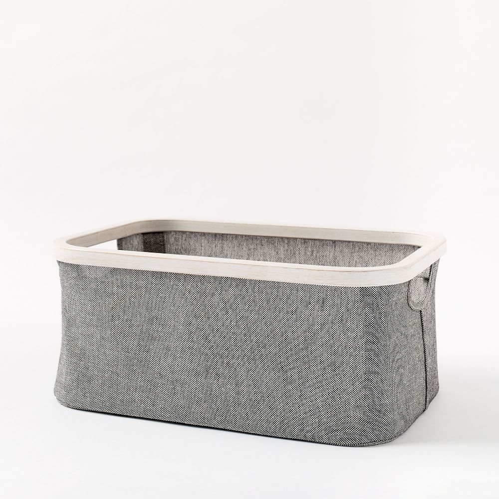 Bamboo Storage Basket, Gray Washed, Small - Image 0