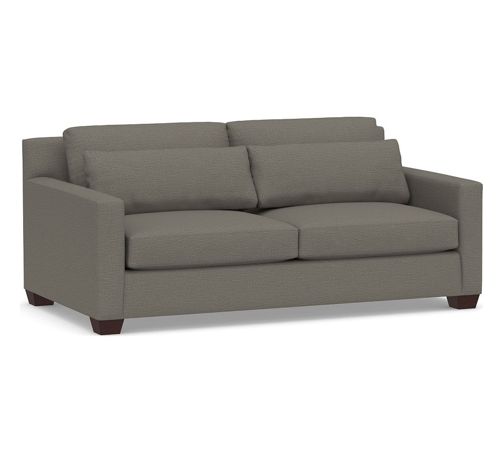 York Square Arm Upholstered Deep Seat Sofa 81" 2-Seater, Down Blend Wrapped Cushions, Chunky Basketweave Metal - Image 0