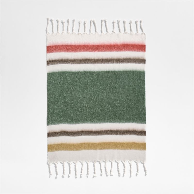 Cozy Fringe Chalet Stripe 70"x55" Red and Green Throw Blanket - Image 4