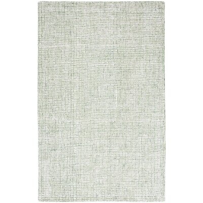 Kadarion Abstract Handmade Tufted Ivory/Green Area Rug - Image 0