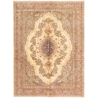 One-of-a-Kind Kalel Hand-Knotted Beige 6'11" x 9'2" Wool Area Rug - Image 0